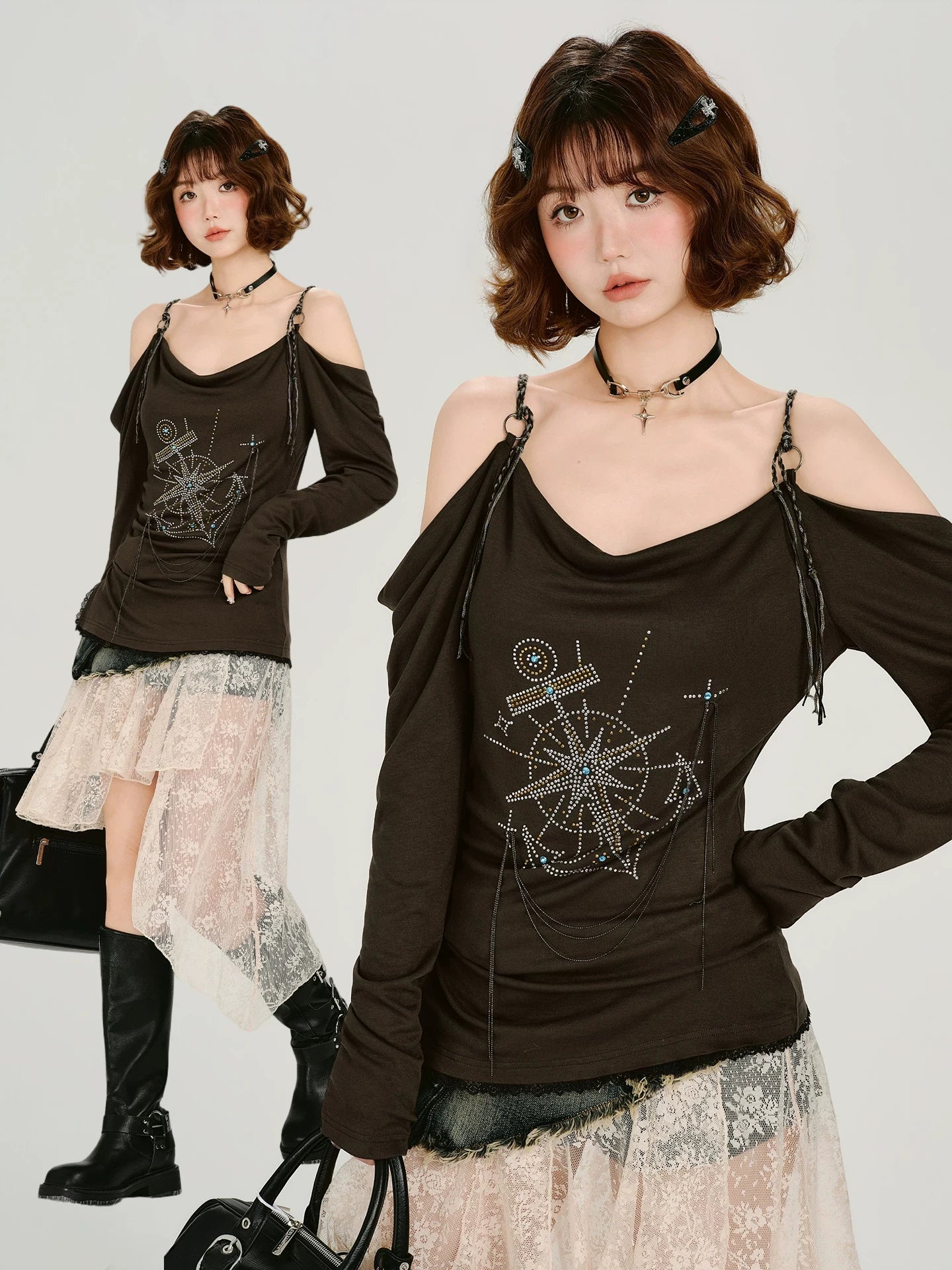 Girlyhalo Slim Fit Versatile Long Sleeve Suspender