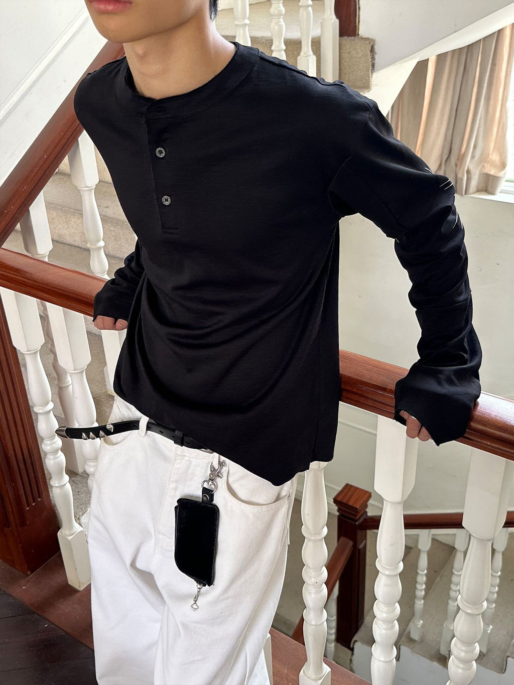 EME Premium Henry Fir Button Long Sleeve