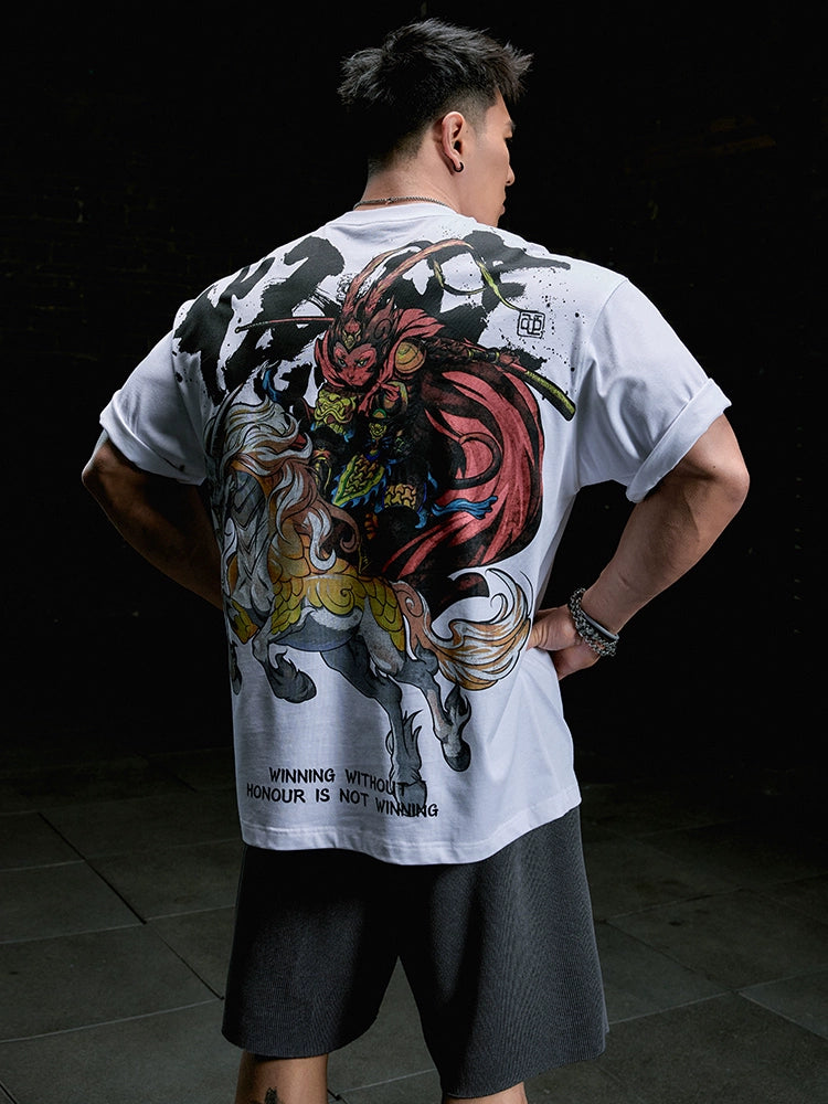 Muscle Dog Hand Painted Loose Fitness Tee