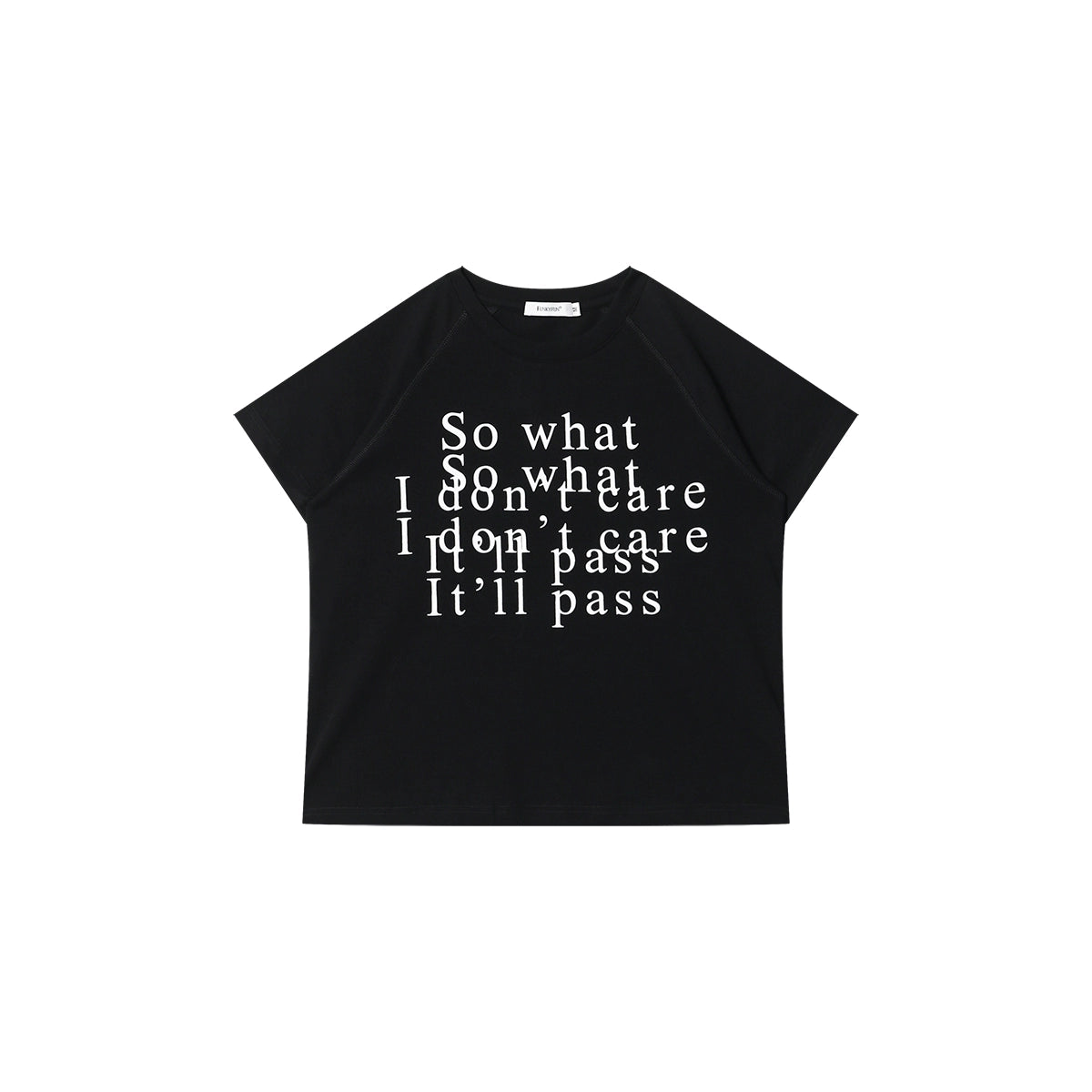 FUNKYFUN Slogan Shoulder Sleeve Loose Tee
