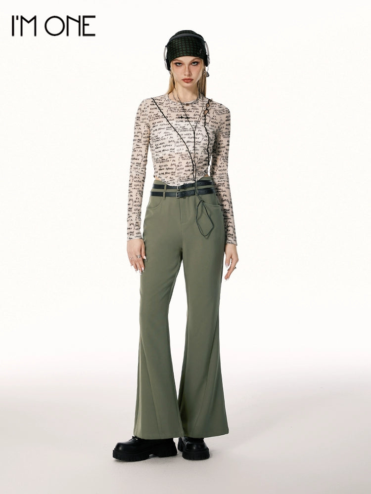 Imone Simple and Thin High-waisted Micro-pull Pants