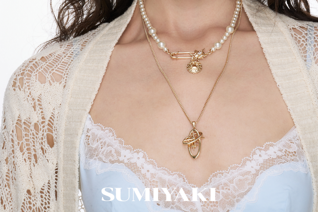 SUMIYAKI Vintage Pearl Double Layer Necklace