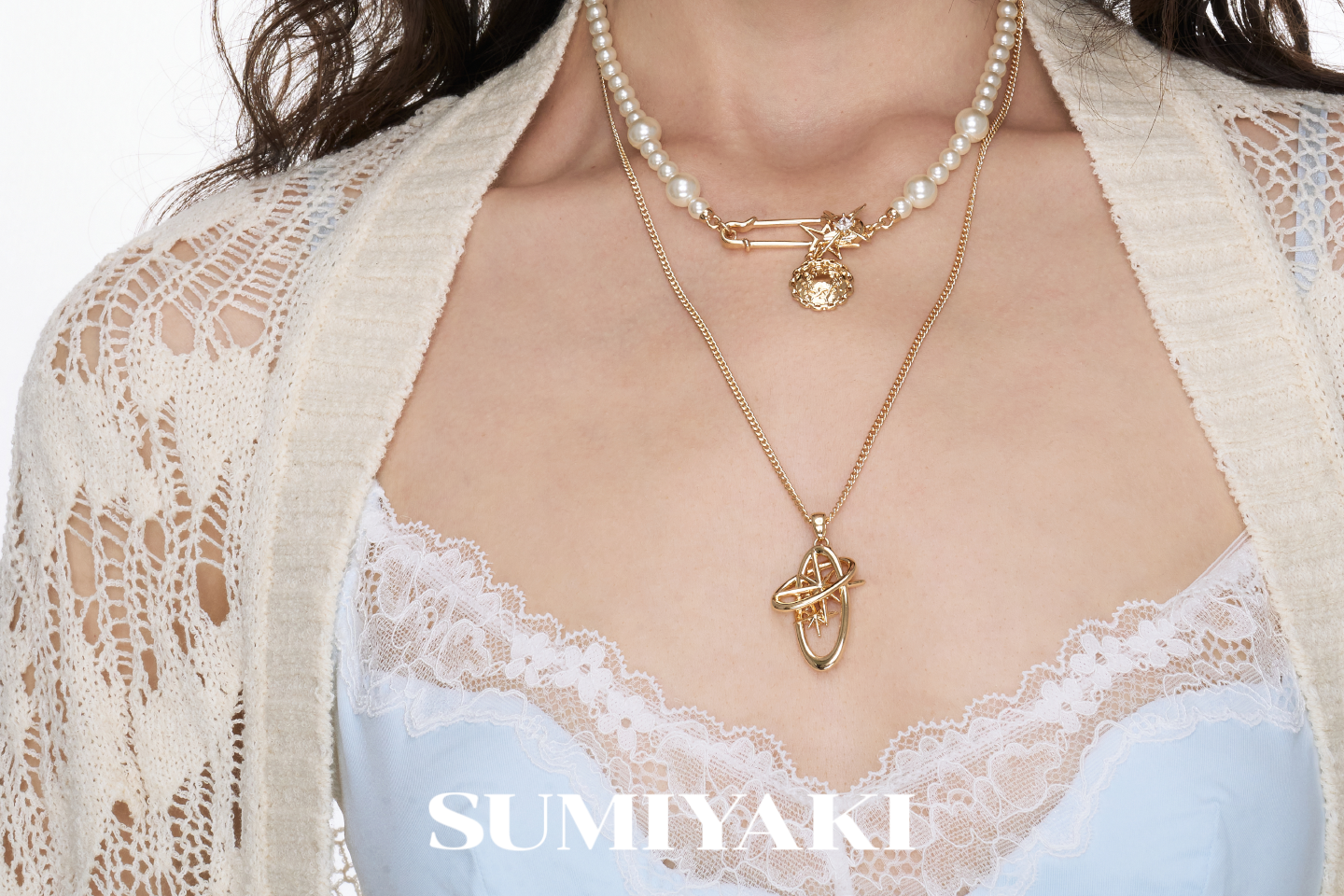 SUMIYAKI Vintage Pearl Double Layer Necklace