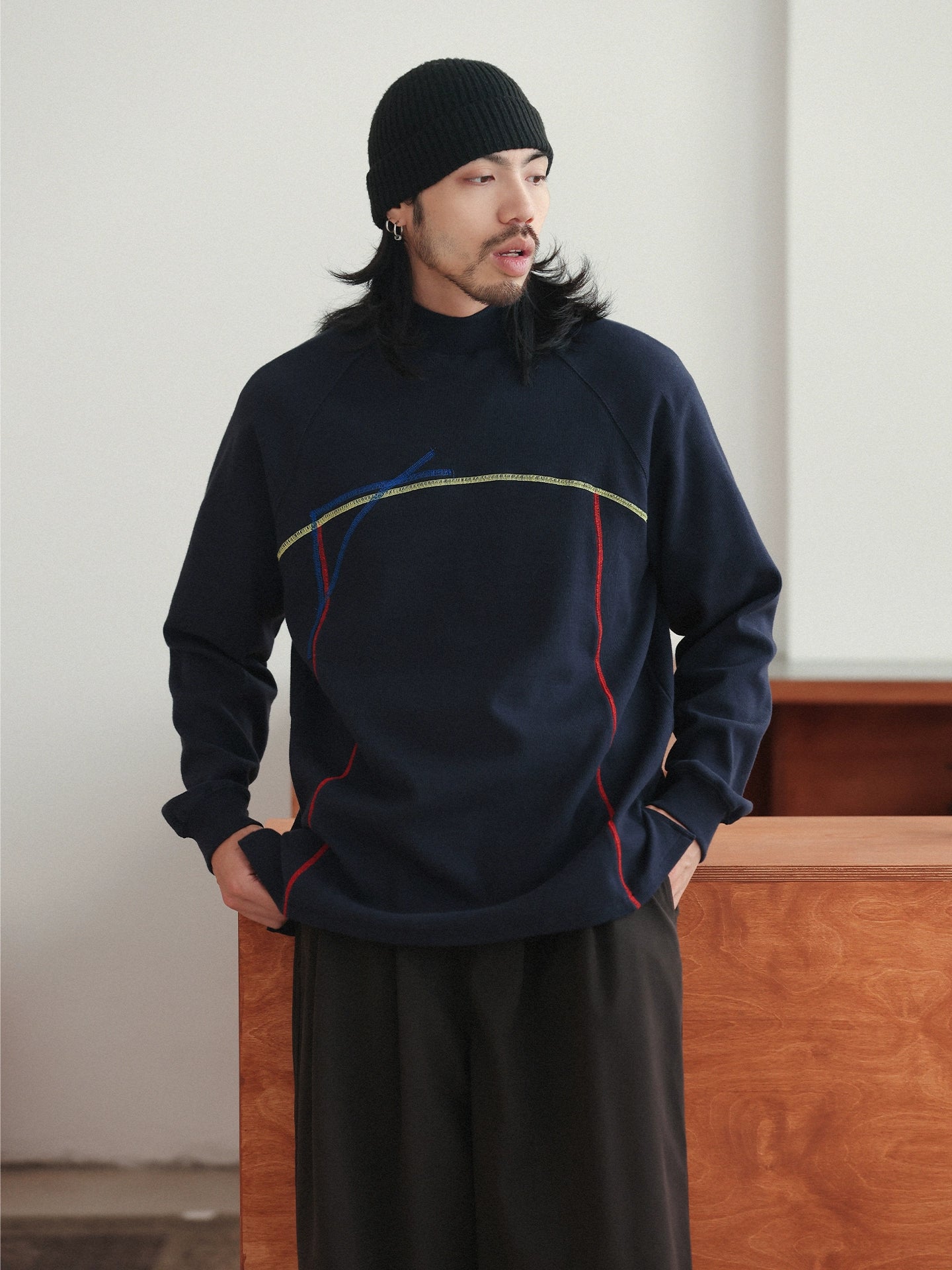 NOEARS Japanese Retro Semi-turtleneck Long Sleeves