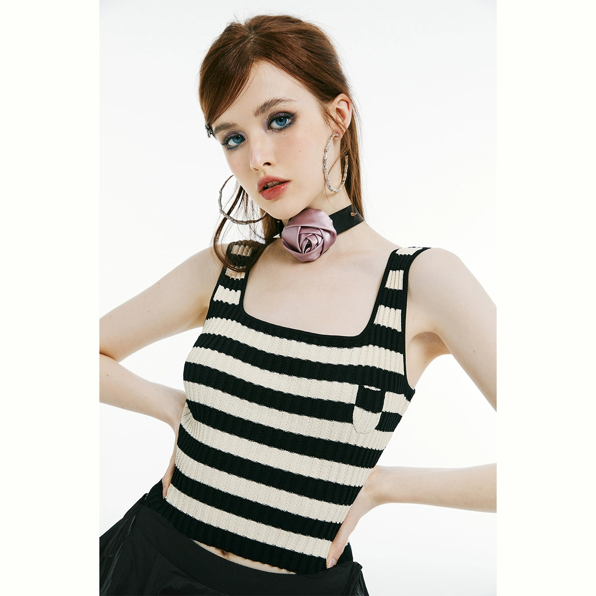 IMONE Striped Knitted Vest