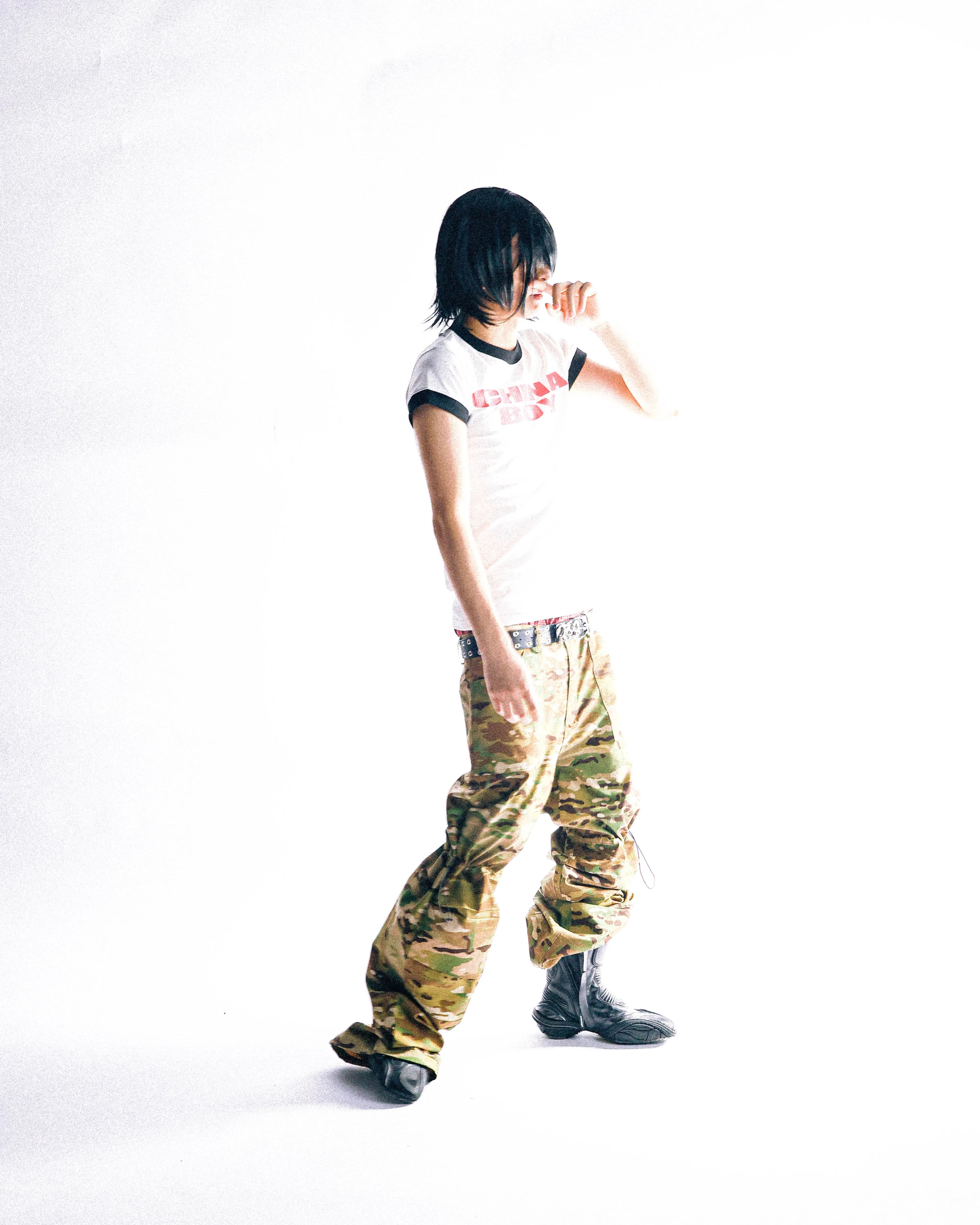 PCCVISION Double-sided Printing Color Matching Contrasting Slim Tee