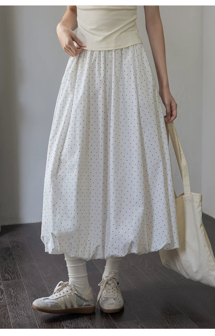 XUJING Temperament Polka Dot Bud Skirt