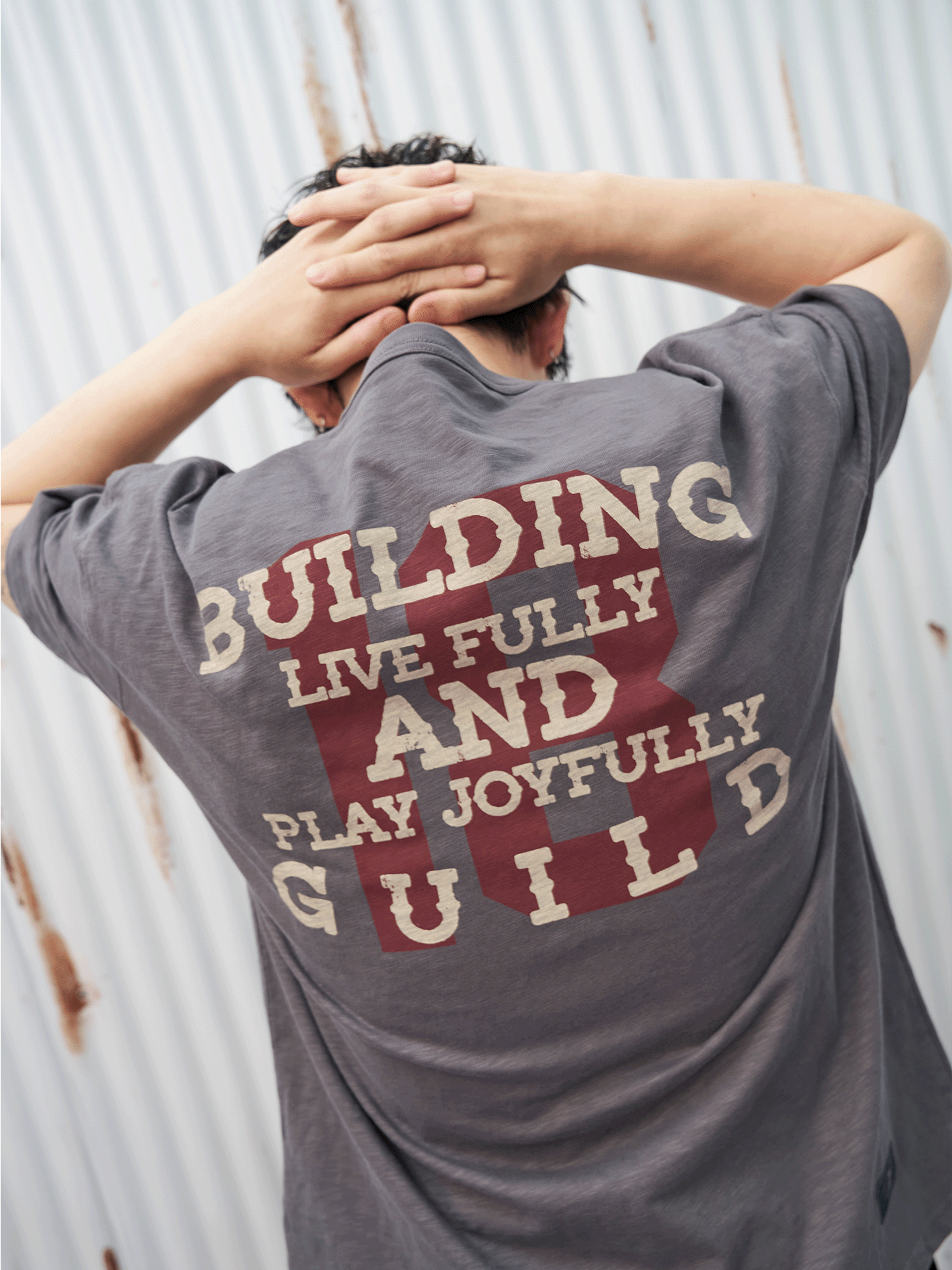 GOODLIVABLE Retro Letter Print Casual Tee