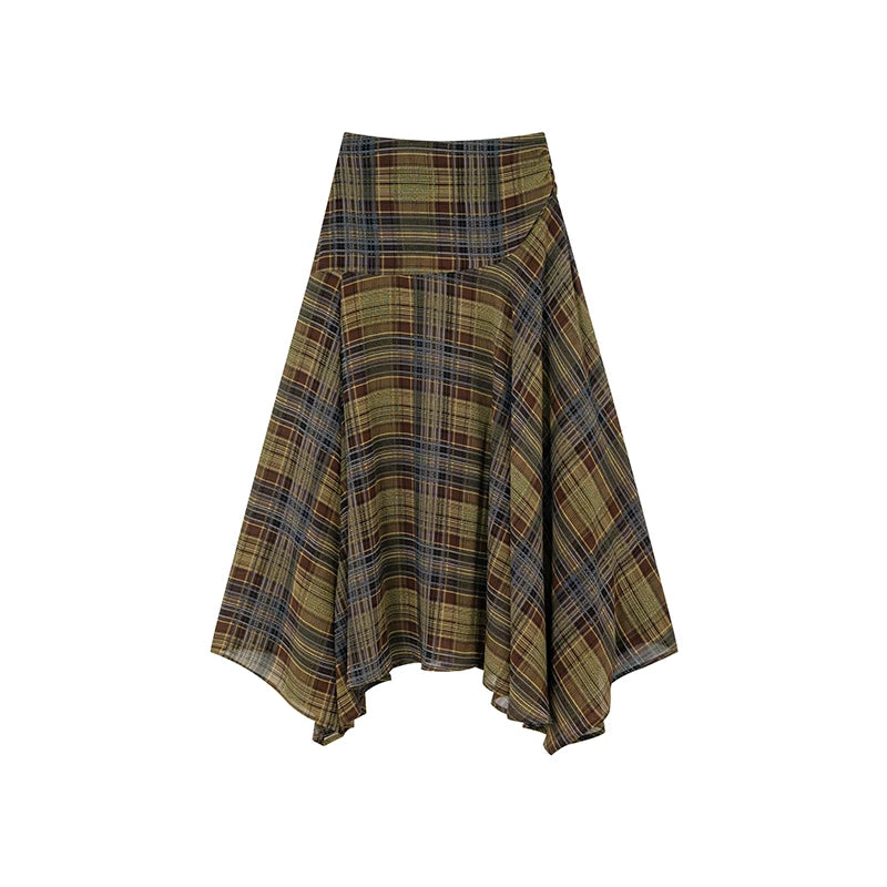 KANO Vintage Plaid Dot Skirt