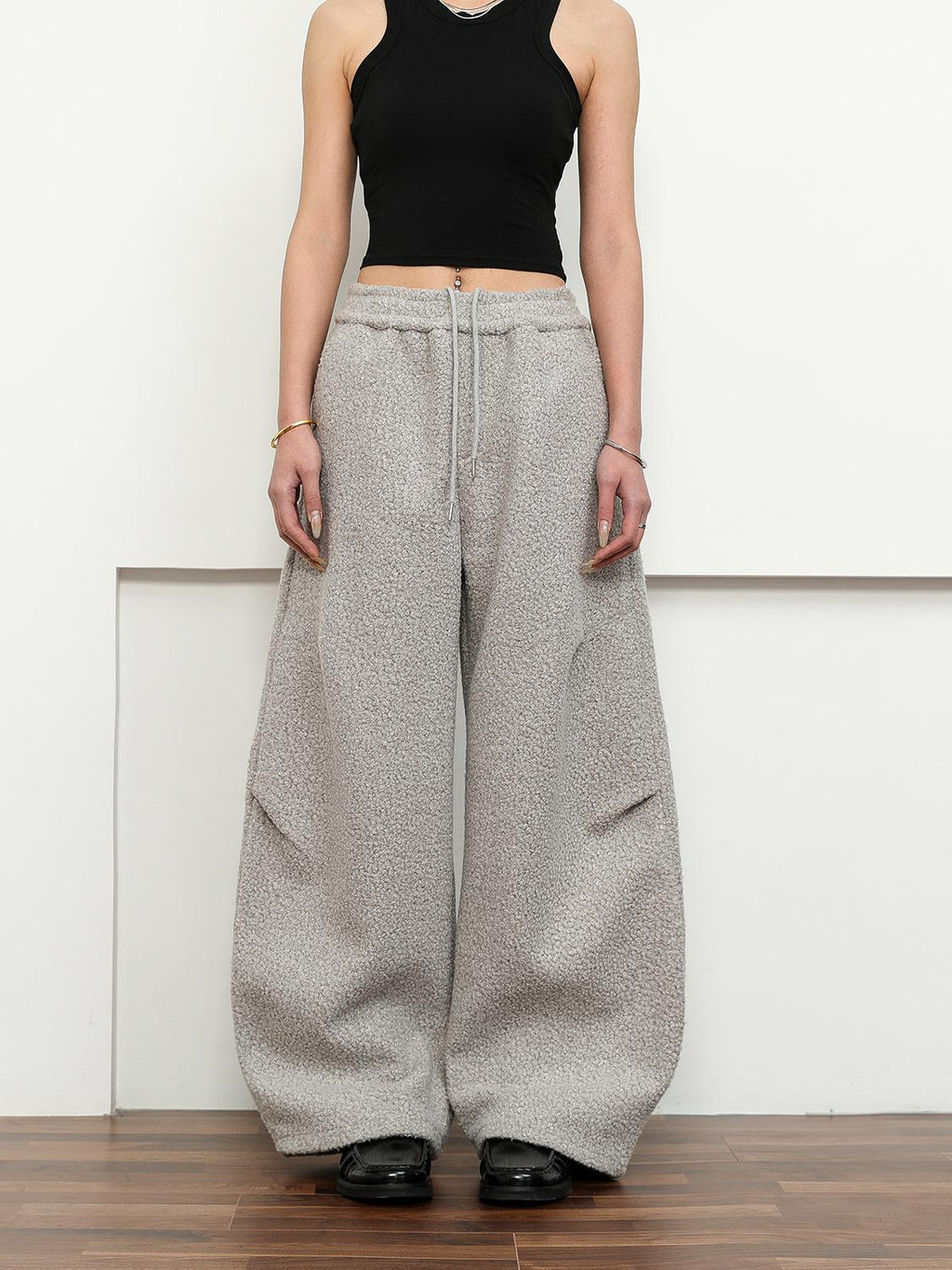 FLYOFF pleated Cozy cut wide-leg scimitar pants
