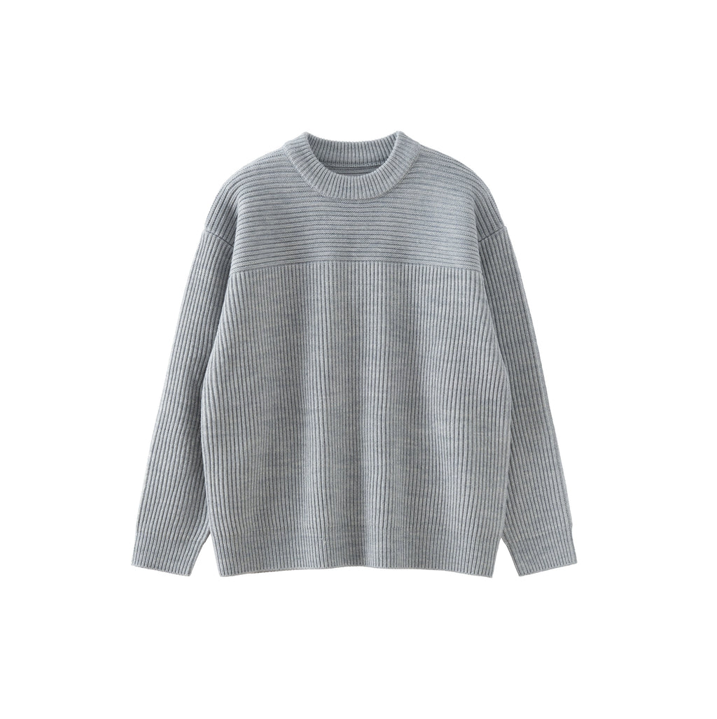 BUTTBILL 15% Sheep Wool Crew Neck Ingot Long Sleeve Sweater