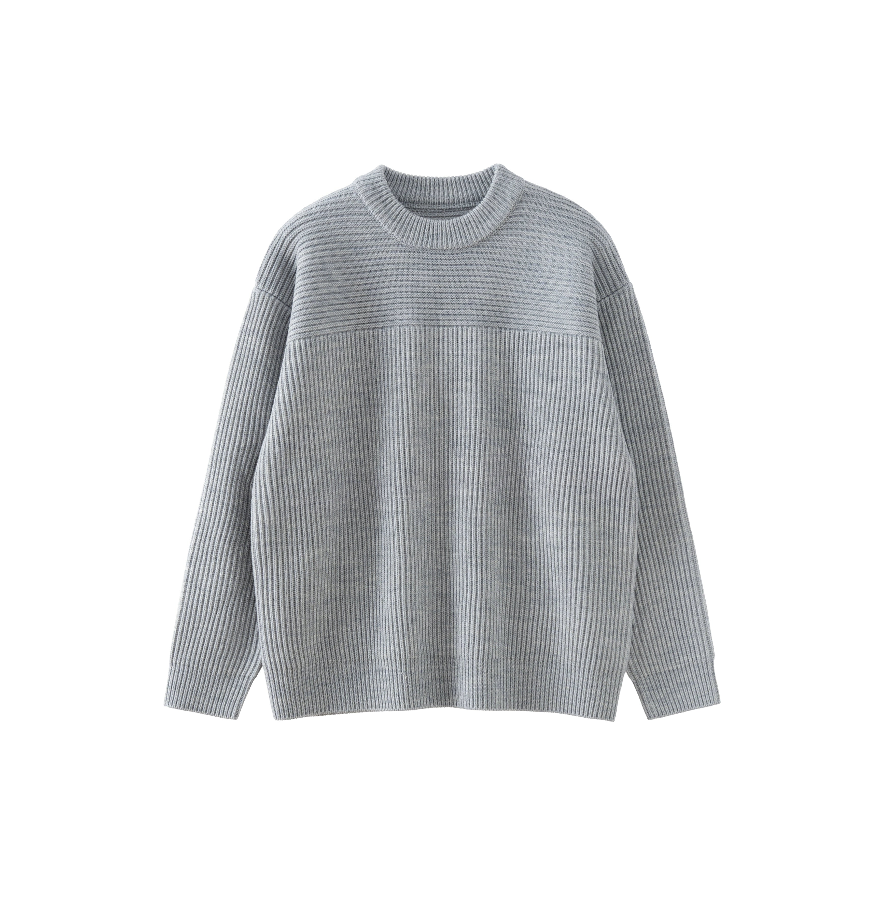 BUTTBILL 15% Sheep Wool Crew Neck Ingot Long Sleeve Sweater
