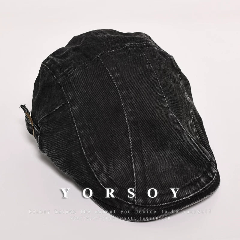 YORSOYI Retro Washed Old Denim Cap