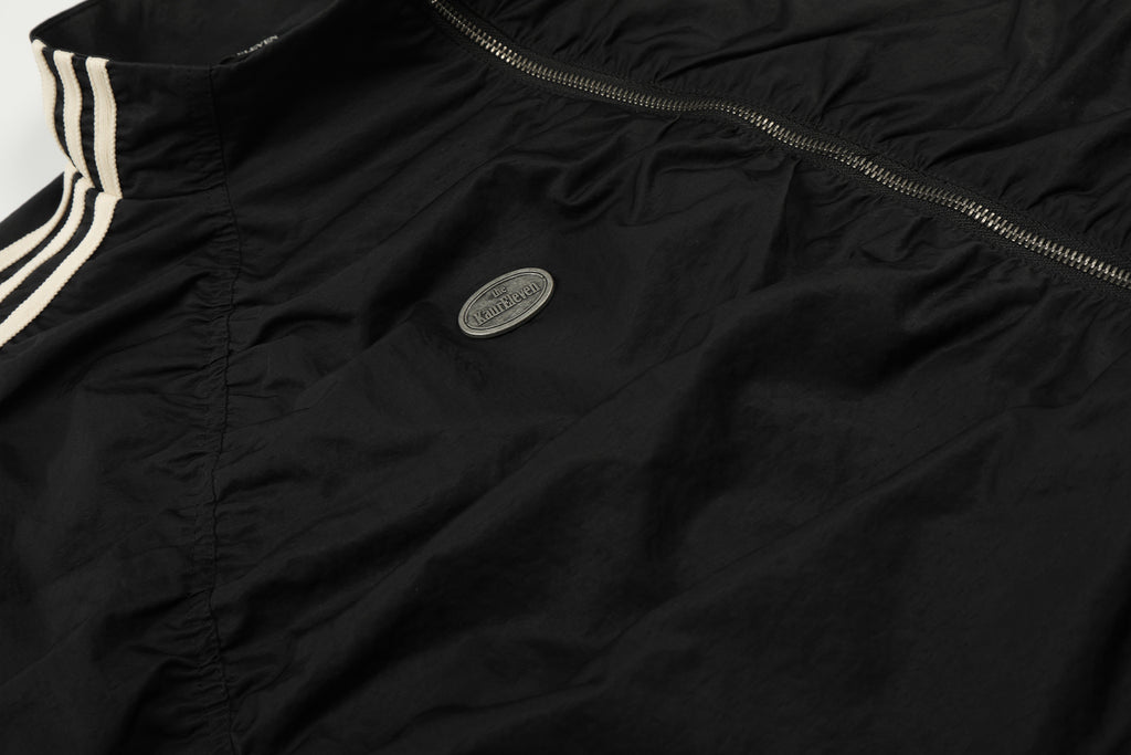 11KN 11K Nylon Zip-Up Jacket with Striped Embroidery