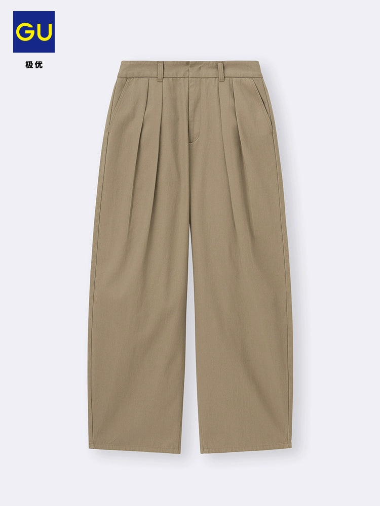 GU Barrel Pleated Pants Loose Scimitar Pants