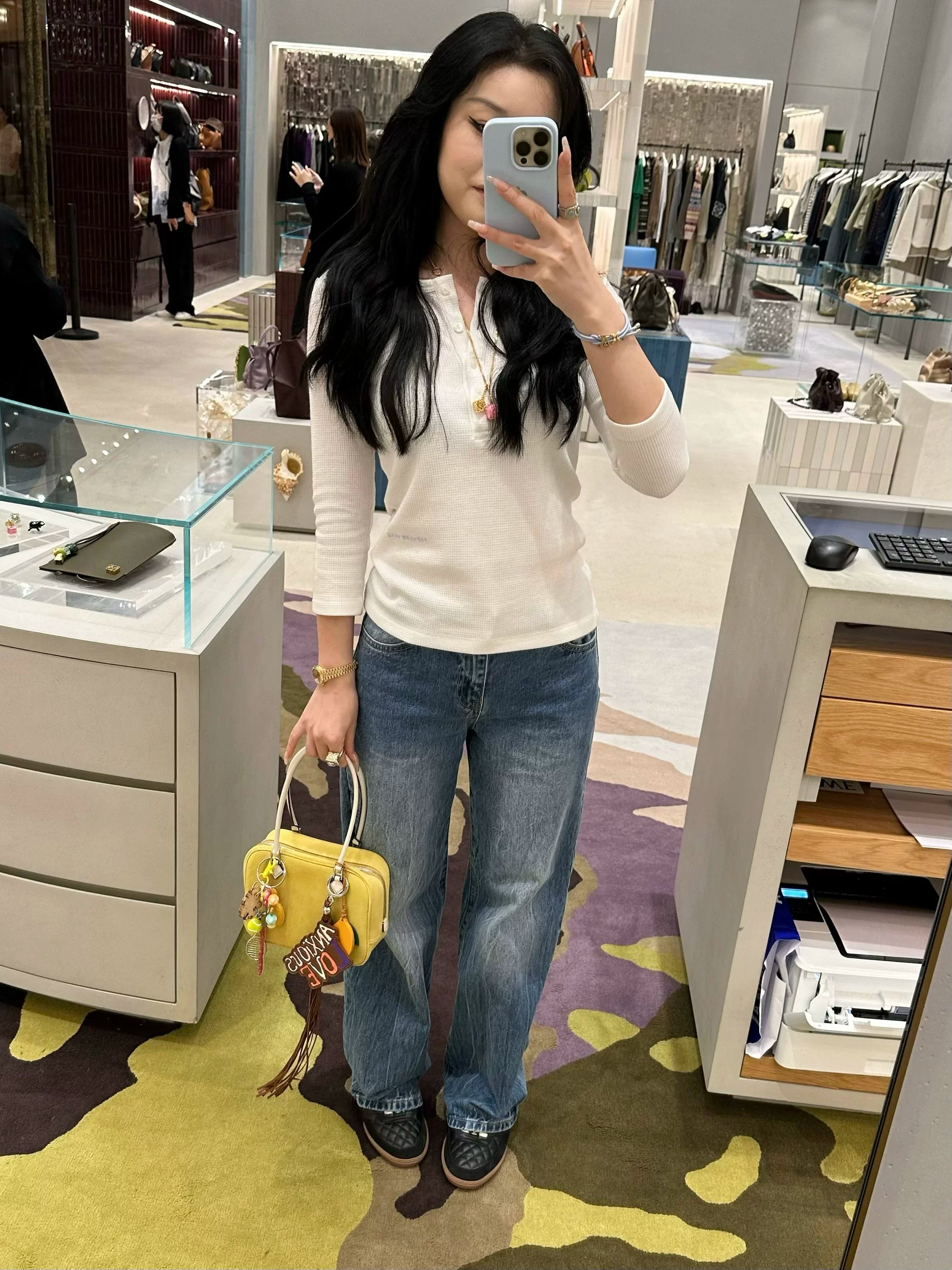 Popchee Versatile Tie-Up Wide-Leg Jeans