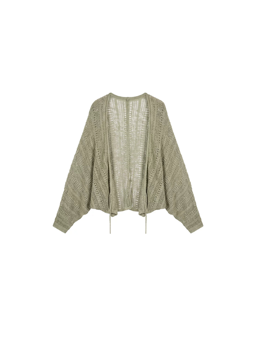 KELIFAN Retro Hollow Lace-up Long-sleeved Knitted Cardigan