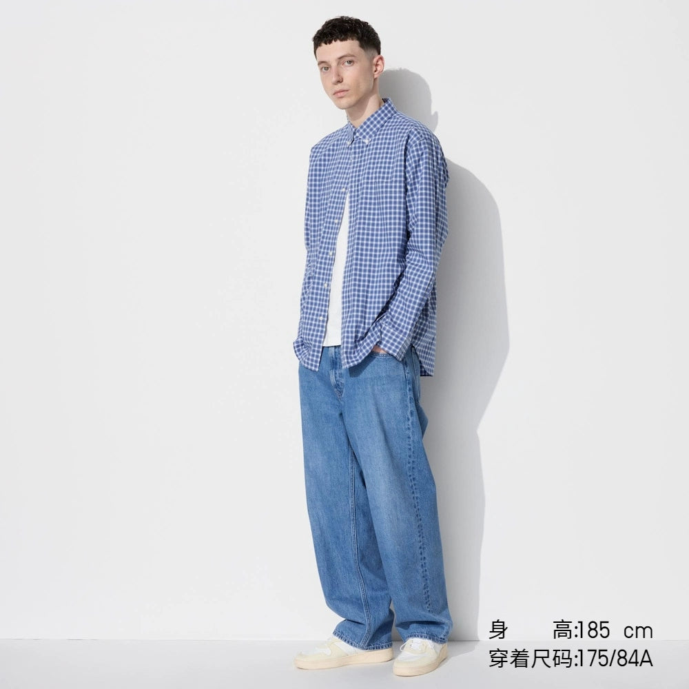 Uniqlo Men's Clothing Women's Loose Straight Jeans Washed Products Trousers Regular 475551 470542