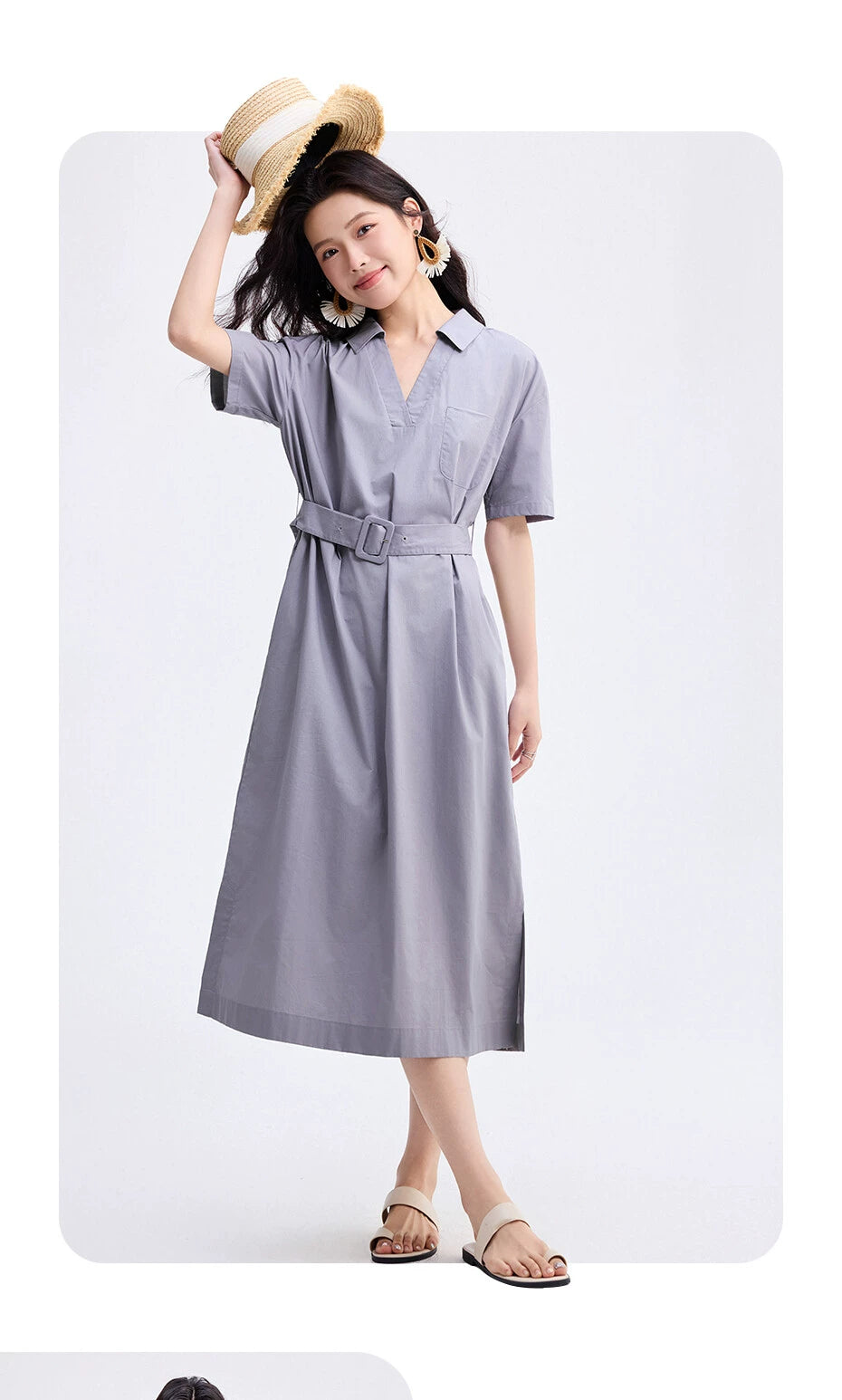 Giordano Commuter Belt V-lapel Dress