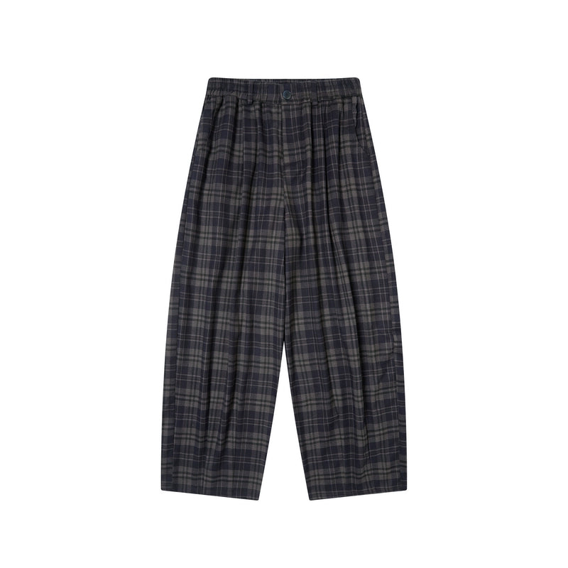 TGNS Vintage Abraded Plaid Wide Leg Pants