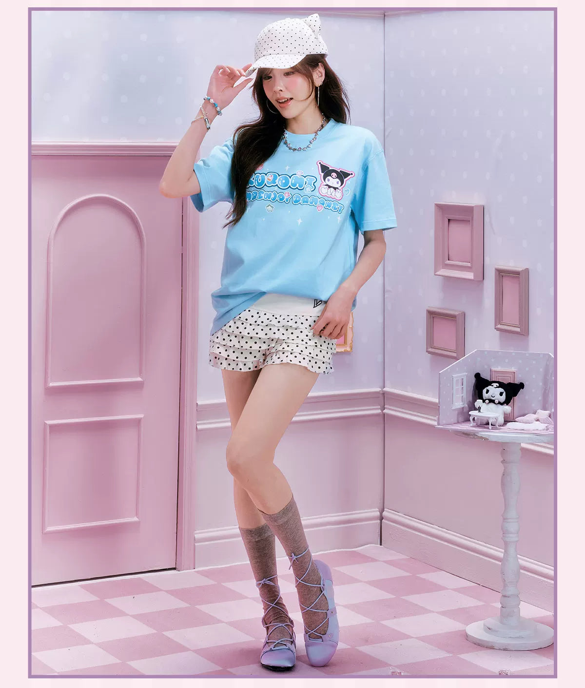MEDM Cute Print Casual Round Neck Tee