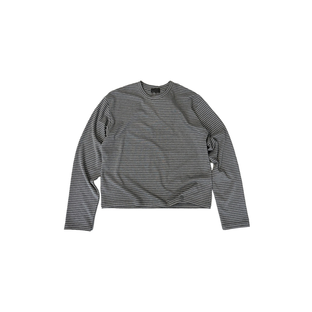 PLUS NO LOGO Casual Retro Crew Neck Striped Long Sleeve