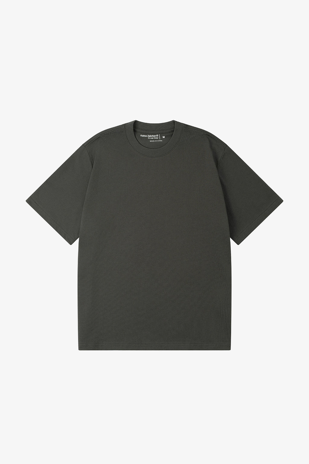 NO LOGO Short and Wide Version Round Neck Tee