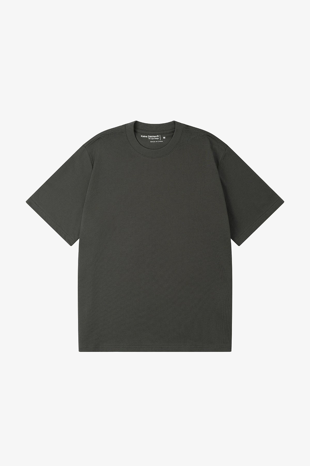 NO LOGO Short and Wide Version Round Neck Tee