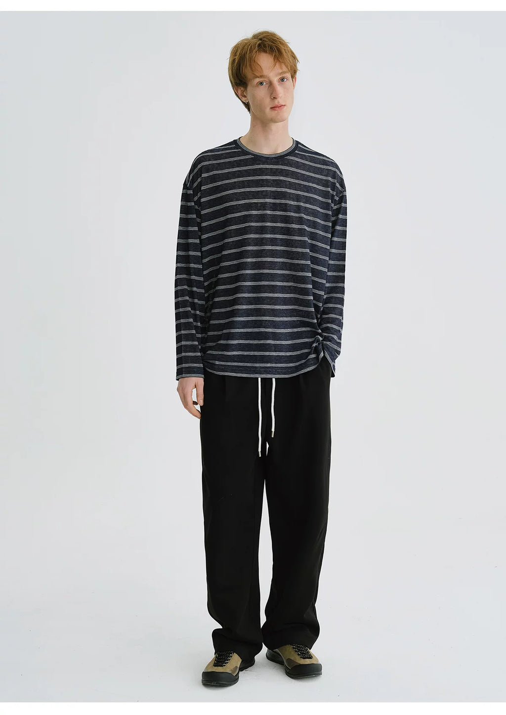 LIVINGTOWN Vintage Simple Casual Loose Striped Long Sleeve