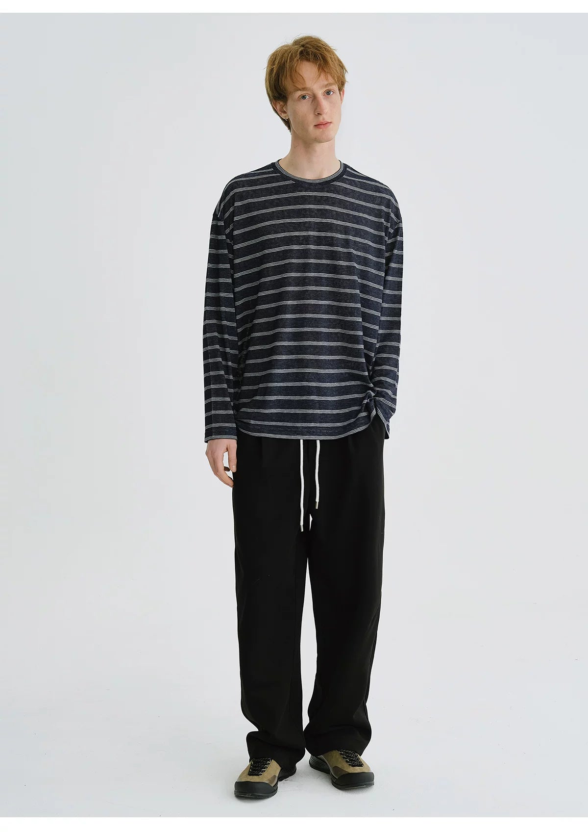 LIVINGTOWN Vintage Simple Casual Loose Striped Long Sleeve