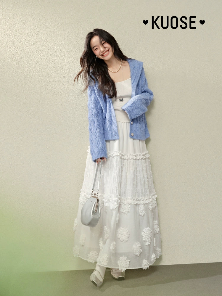 Kuose Lazy Lapel Knit Cardigan Jacket