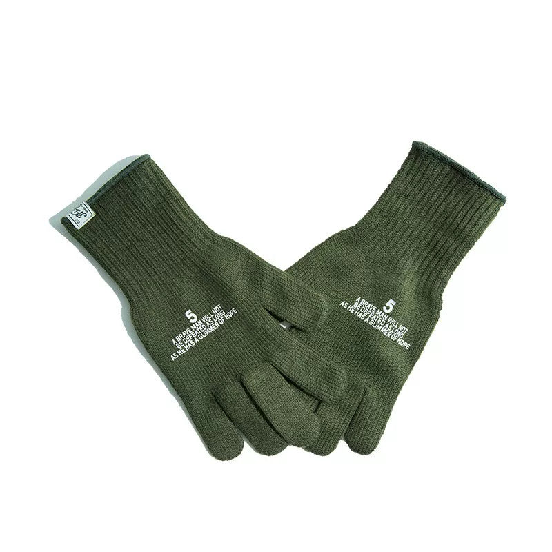 Madden retro knitted full-finger cold-proof gloves