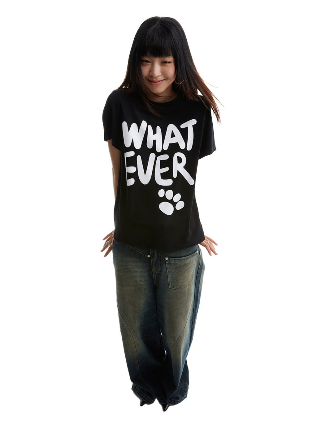 FUNKYFUN Hand-drawn Font Printed Tee