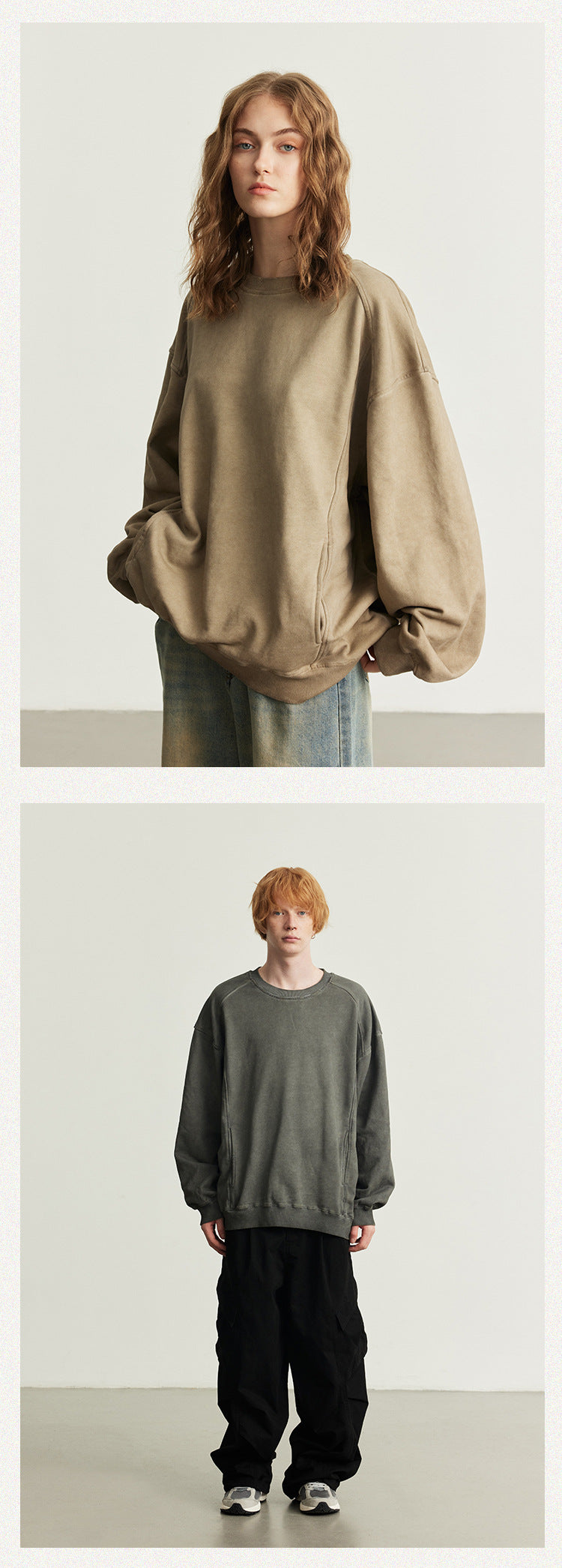 UNF Heavy Cotton Old Pullover Crew Neck Sweater