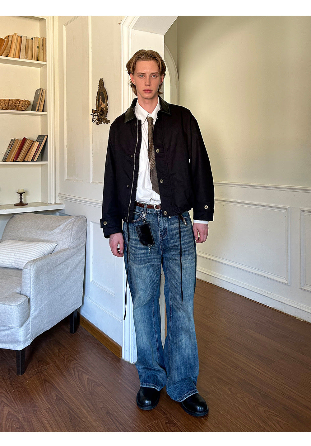EME Vintage Leather Loose Jacket