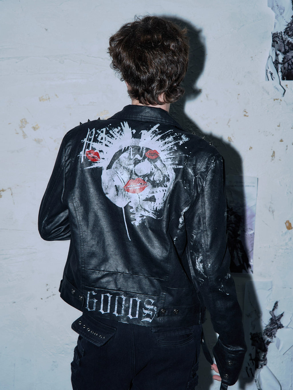 PAIKI Hickey Skull Headphones Leather Jacket