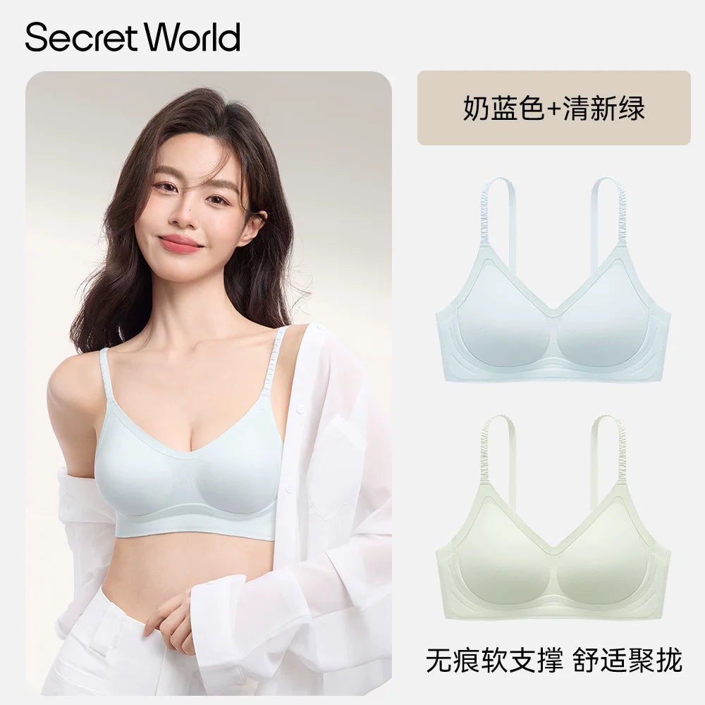 SecretWorld Breathable Non-Marking Spaghetti Strap Bra