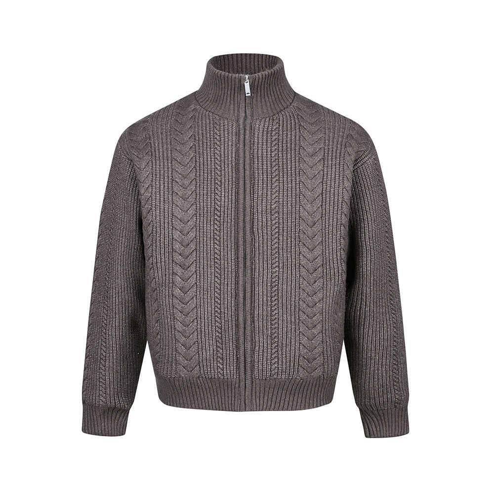 MADEEXTREME Vintage Knitted Stand-up Neck Thickened Jacket