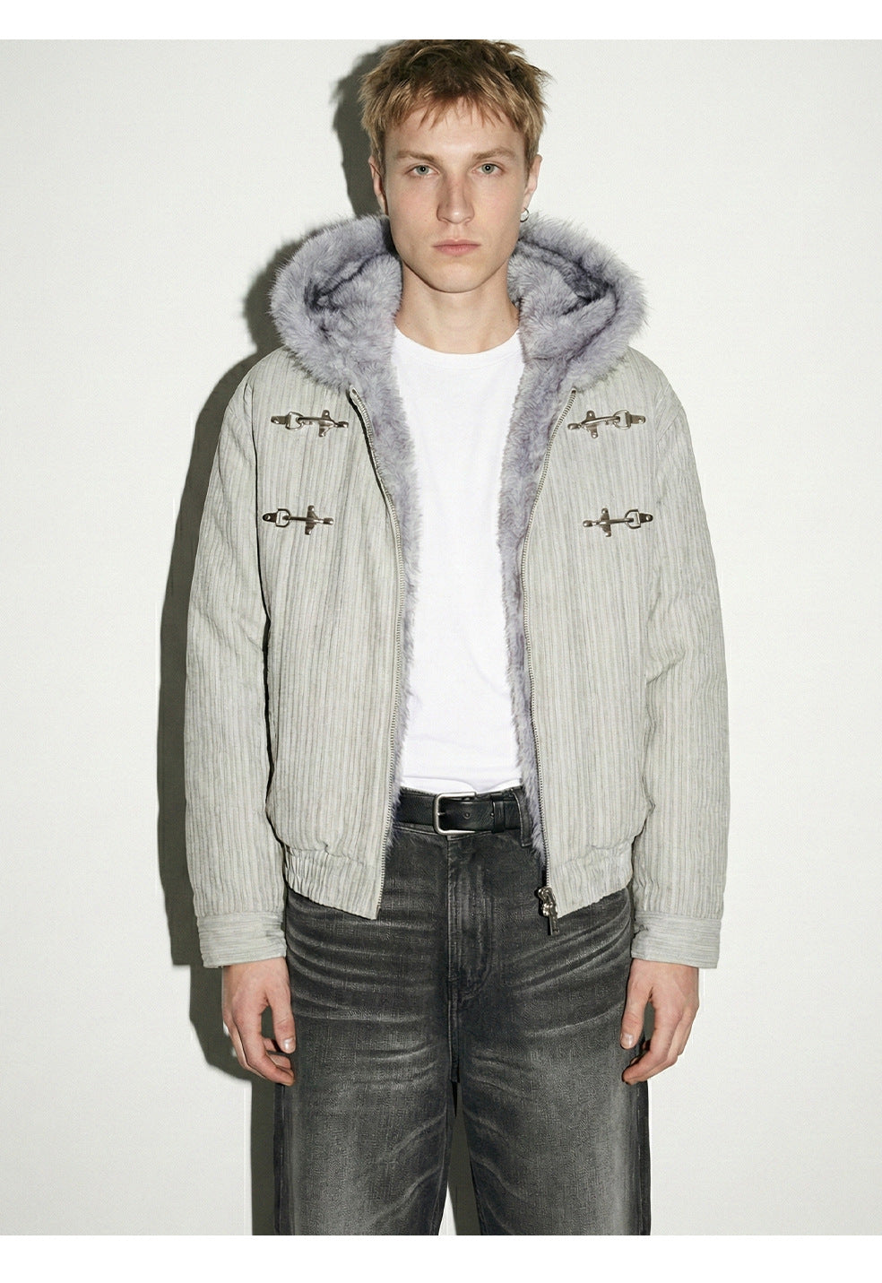 MADEEXTREME Warm Padded Fur Collar Jacket