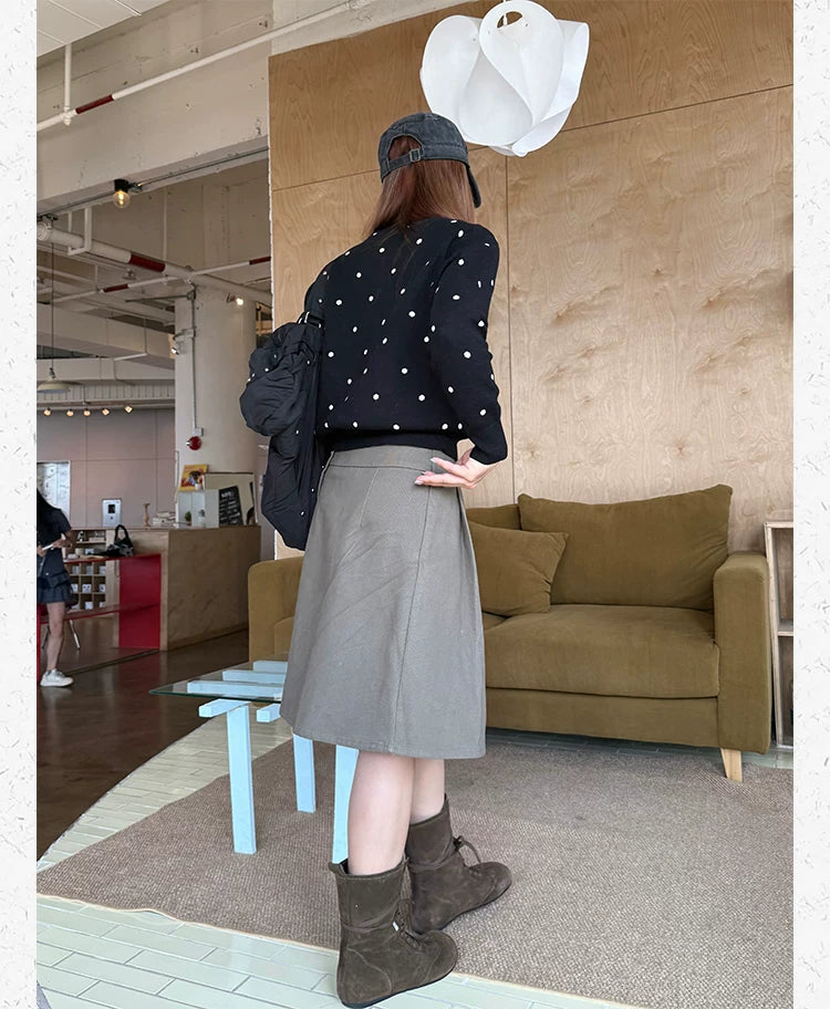 CCYE Front Shoulder Polka Dot Short Sweater Cardigan