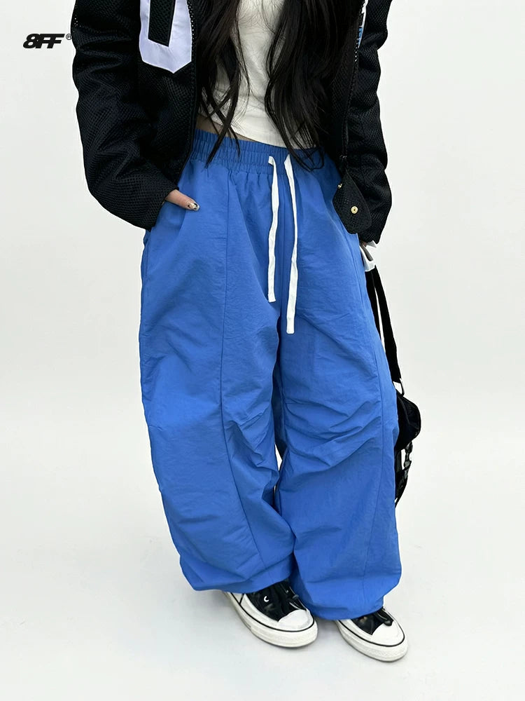 8FF Digital Printed Straight Loose Fleece Casual Pants