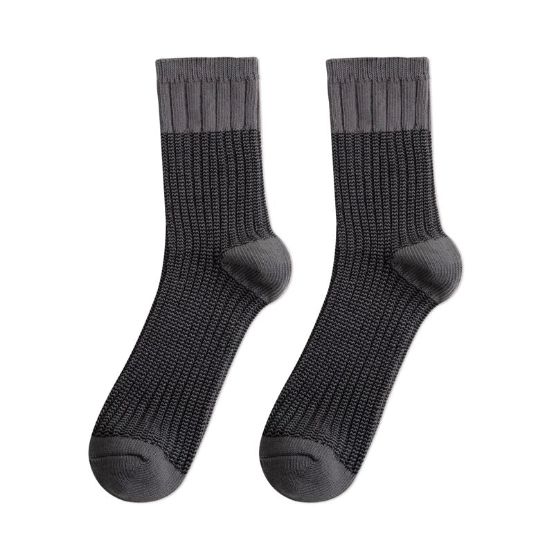 Maden Retro Contrasting Knitted Tube Socks