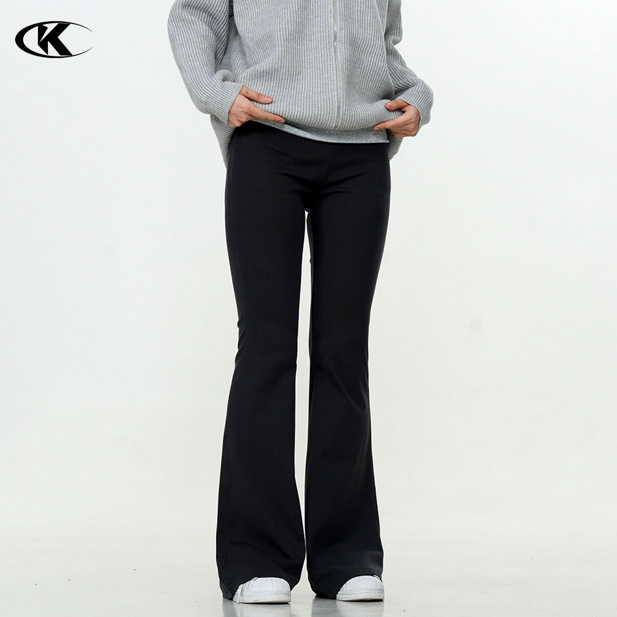 11KN women Low Waist Micro-pull Yoga Casual Pants 95% Cotton