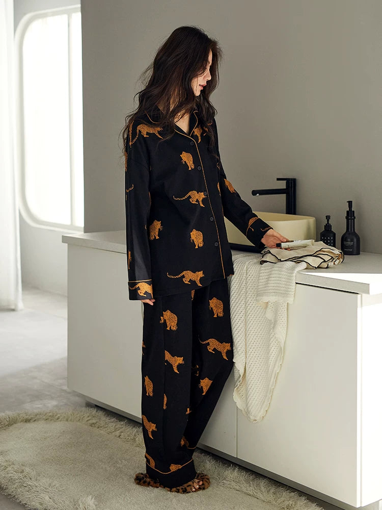 YUENEI Long-sleeved Cotton Loungewear Pajamas