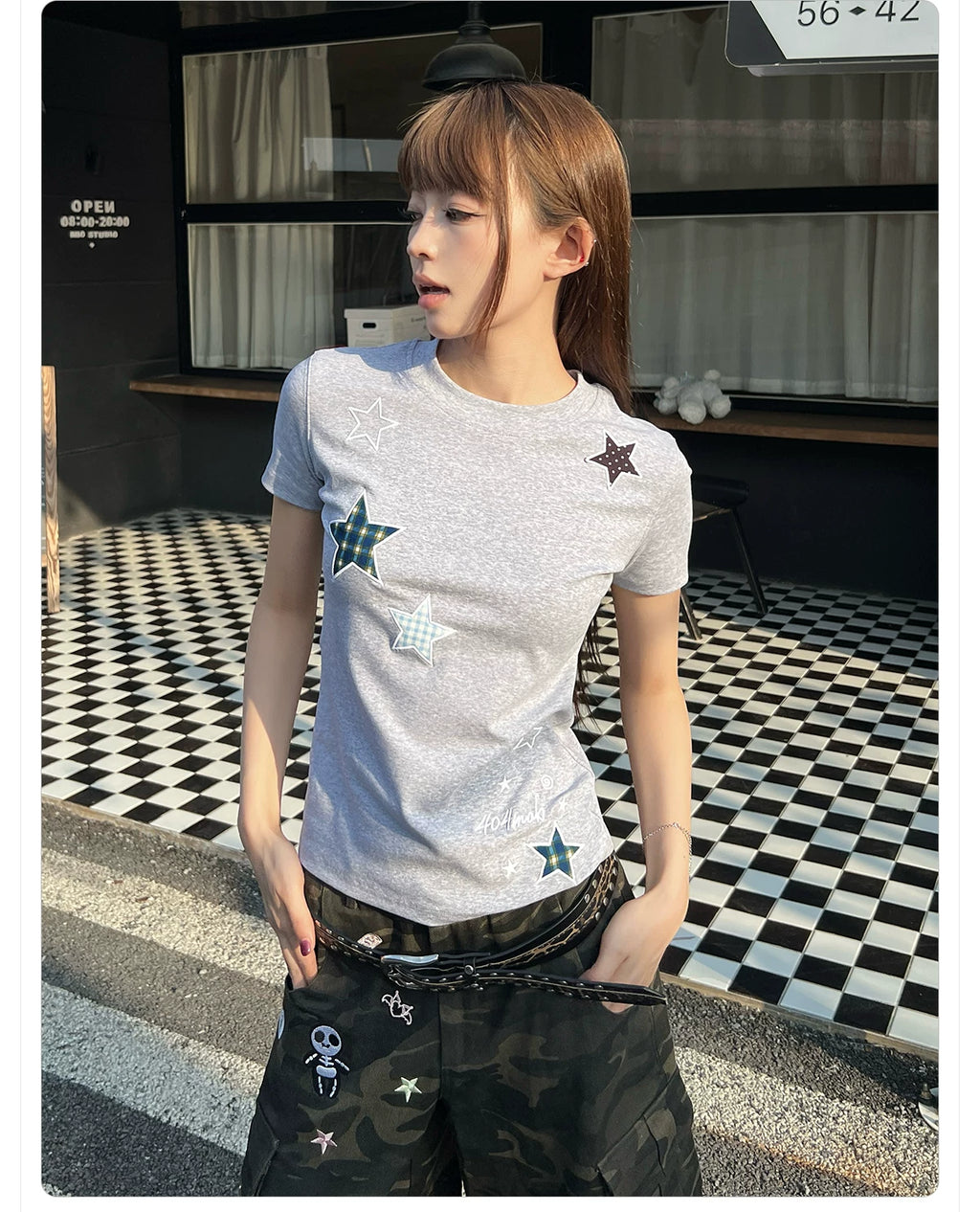 404MOB Front Shoulder Slim and Thin Short Tee