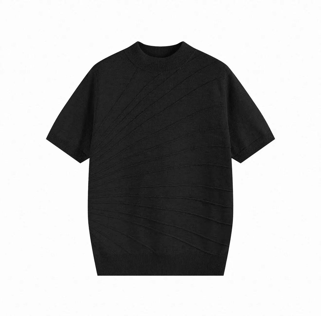 AMBSOM Simple Front Shoulder Knitted Tee