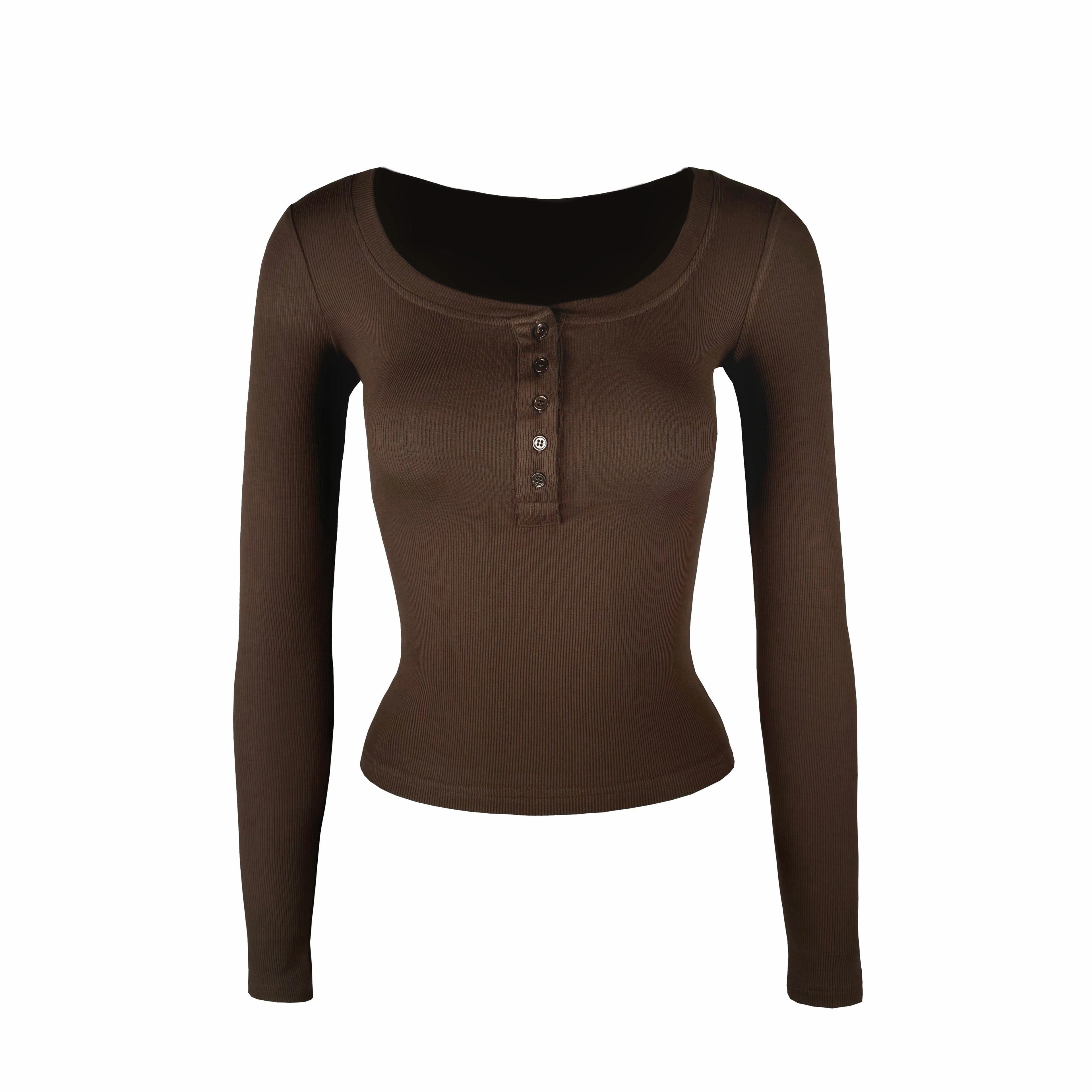 Jim Kennet Basic U-Neck Stretch Slim Henry Long Sleeves