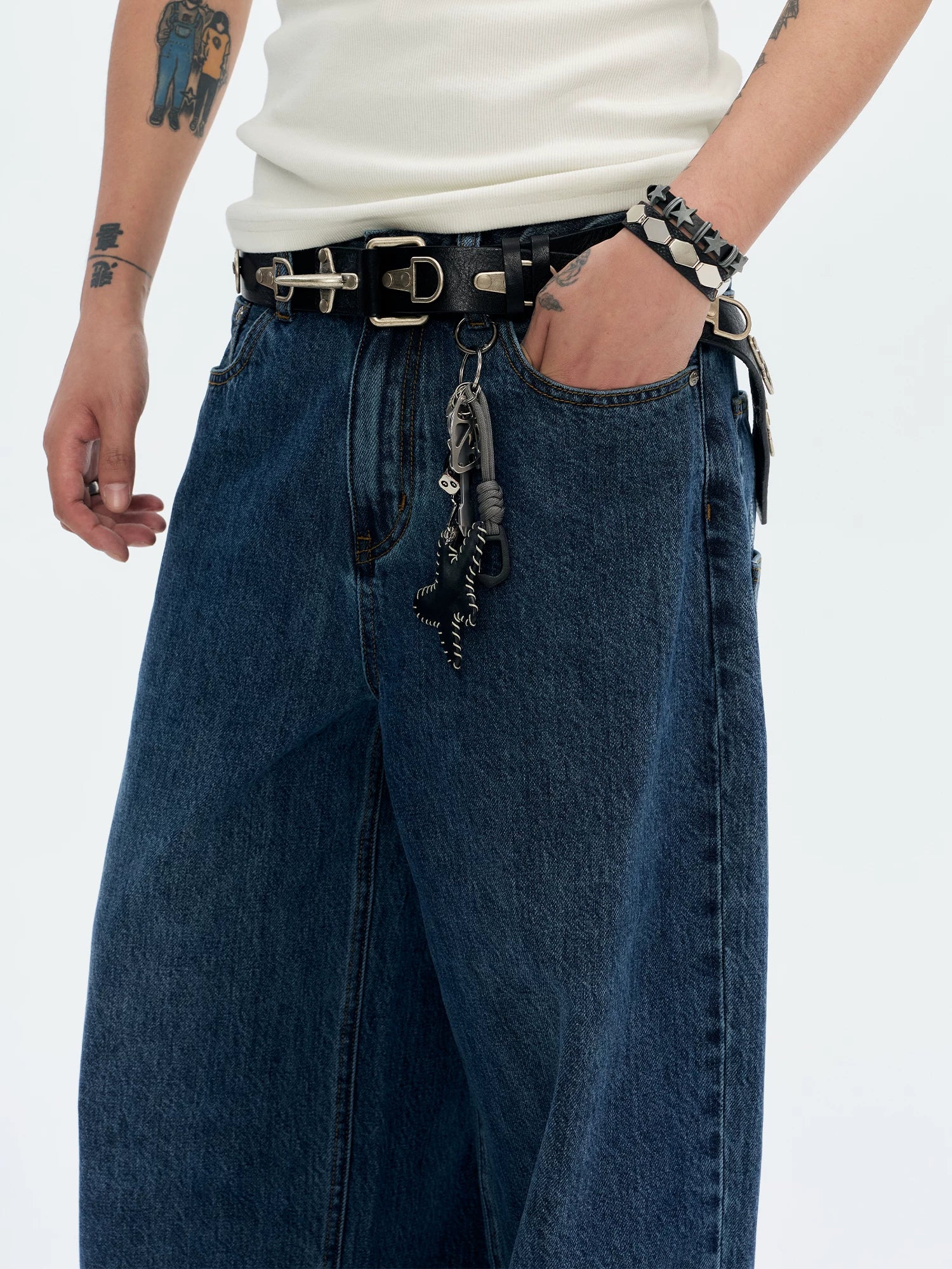 CoosRetro Retro Multi-Pocket Straight Jeans