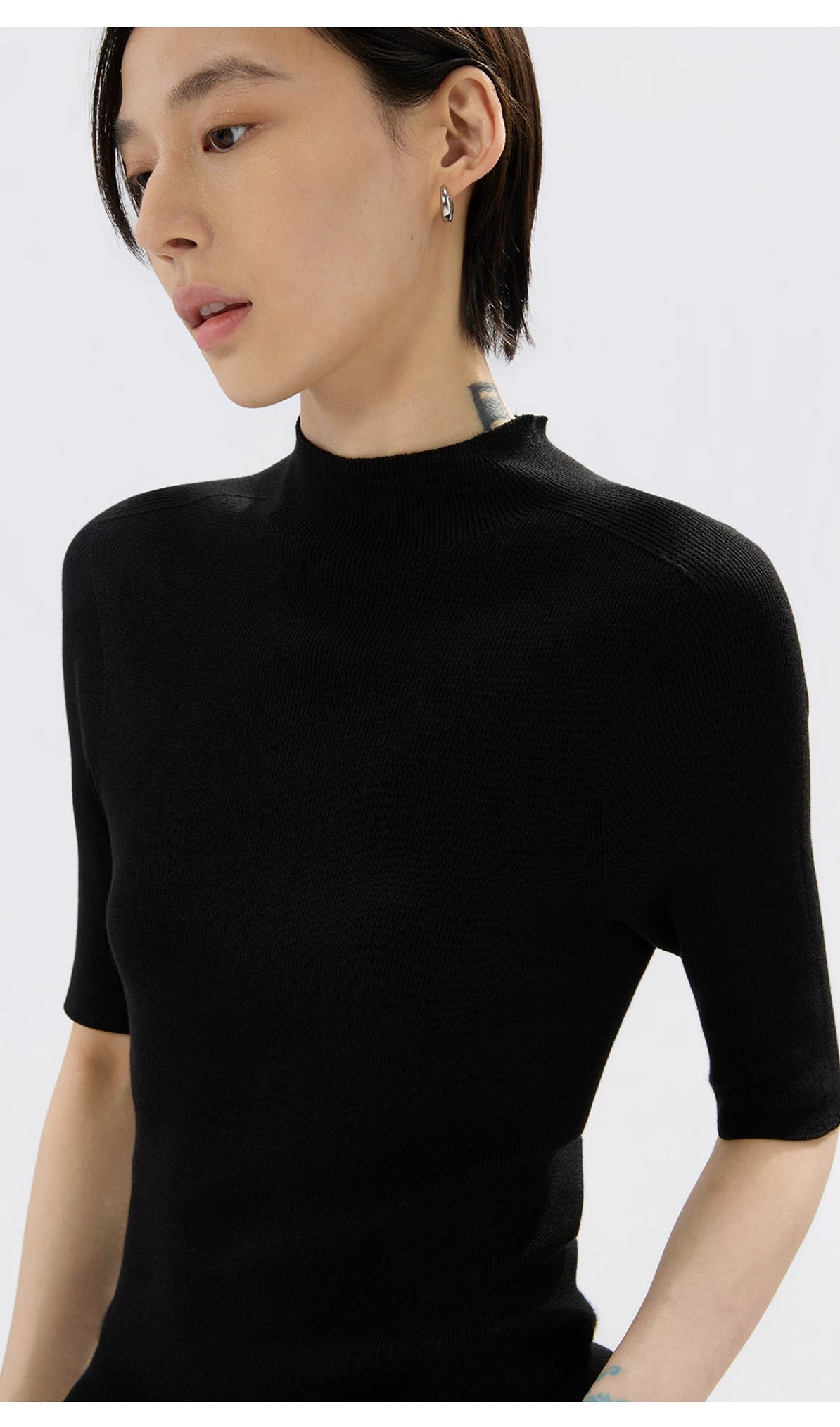 Sameuoo Small Turtleneck Knitted Versatile Tee