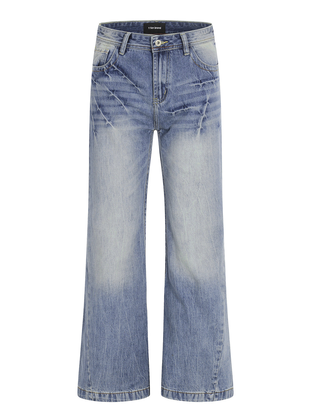 11KN Retro Lightning Pattern Micro-pull Jeans